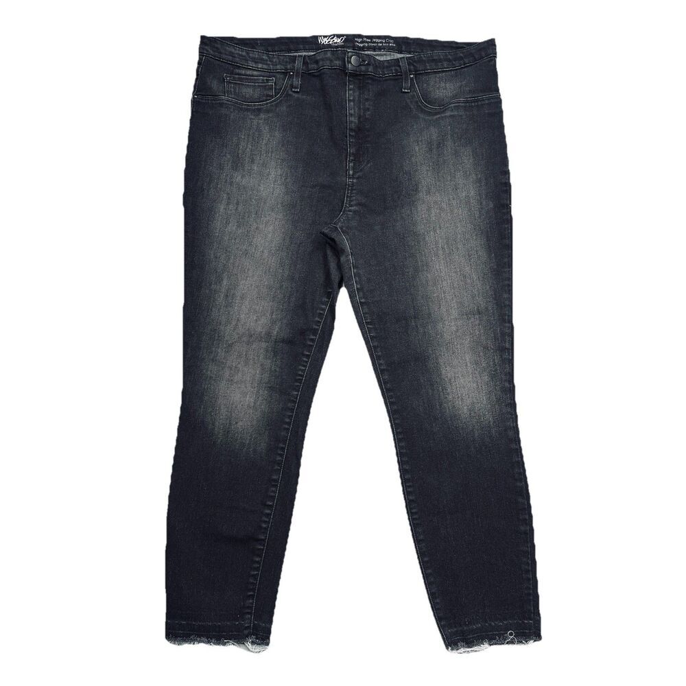 Mossimo High Rise Jegging Crop Jeans Plus 18 (38x24.5) Black Denim Stretch Women